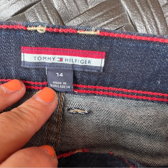 Tommy Hilfiger Jeans Stretch Slim Straight Fit Blue Boys Size 14 Dark Wash EUC👖 - Picture 5 of 10